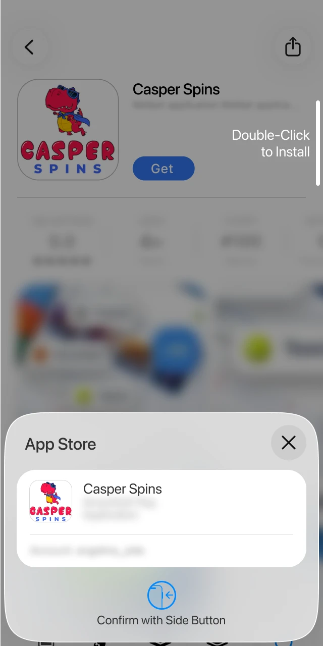 Confirm the Casper Spins App iOS installation within the App Store.